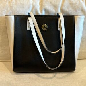 Anne Klein black and cream tote